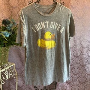 Well Worn Graphic T-Shirt I Don’t Give a 🦆 Grey Short Sleeve Tee Printed Front
